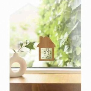 Medidor Digital de Temperatura y Humedad para Interiores con Pantalla LCD y Logotipo Personalizado, Decoración para el Hogar, Material de Bambú y Madera, Regalo para Oficina - Product Image 2