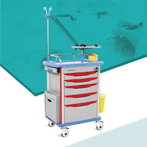 SKR054-ET SAIKANG-carrito de plástico ABS multifunción, carrito de emergencia para medicina y medicina