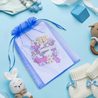 Sacs en organza transparents 6x9 pouces, pochettes en maille avec cordon de serrage, grands sacs cadeaux en organza pour cadeaux de fête de naissance, de remise de diplôme