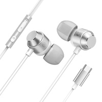 Écouteurs filaires de type C en métal magnétique avec microphone sportif, casque stéréo HIFI avec contrôle USB C, écouteurs et écouteurs