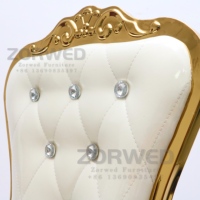 Chaises de mariage empilables en métal doré de luxe pour événements et salons, mobilier d'hôtel commercial, vente en gros à prix réduit