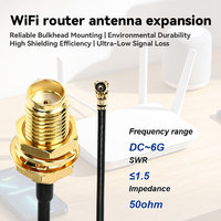 Câble coaxial SMA femelle traversant vers U.FL Pigtail 1,13 mm, Jumper RF à faible perte DC-6GHz, Mini connecteur RF pour routeur WiFi et IoT