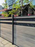 Exterieur Buiten 1.8*1.8M Nieuwe Stijl Aluminium Frame 3d Fluit Privacy Hek Wpc Hek