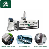 Machine de perçage et de fraisage CNC OUWO, table rotative de 3200 mm, moteur servo, durable, stable, précise, pour profilés en aluminium, cuivre, UPVC