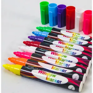 Lot de 8 stylos marqueurs fluorescents à craie liquide effaçable