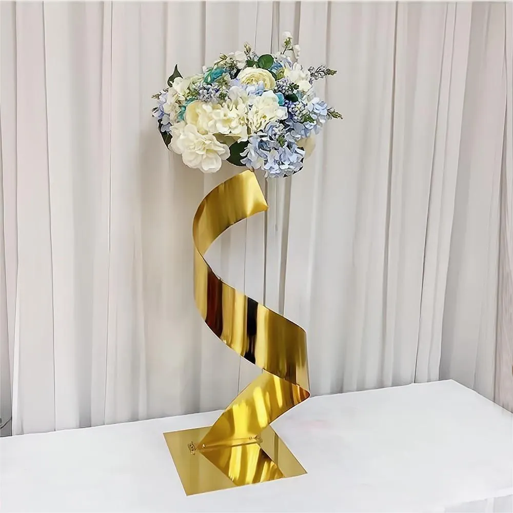 Event Road Blei Blumen halter Metall Hochzeits dekoration Blumen ständer Herzstück Metall Gold Tisch Herzstück Hochzeit