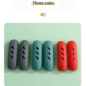 Juego de 2 protectores de silicona para asas de ollas, aislantes del calor, antideslizantes y resistentes al calor, accesorios de cocina - Product Image 5