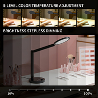 Lampe de bureau LED pliable pour manucure, lumière d'appoint, 5 températures de couleur, gradation progressive, pour beauté, tatouage et extension de cils