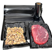 Sacs sous vide noirs texturés gaufrés de qualité alimentaire, thermoscellables, pour l'emballage de viande, poulet et aliments surgelés