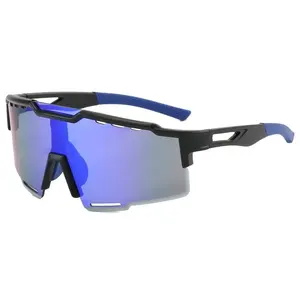 New Arrival Custom Logo Colorful Reflective Lens Outdoor Glasses Sport Bicycle Biking Safe Sunglasses 9965