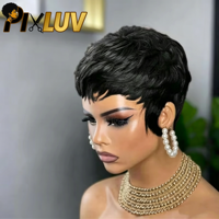 Perruque Courte en Cheveux Humains Naturels, Cheveux Vietnamiens Bruts, Perruque Pixie Sans Colle, Fournisseurs de Perruques 100% Cheveux Humains, Perruque Brute à Cuticules Alignées