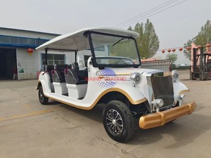 Carrito de Golf Eléctrico Clásico de Turismo Rojo, Lujoso y Elegante, Personalizado con Certificación CE, para Paseos en Auto, Estilo Retro Vintage con Toldo - Product Image 2