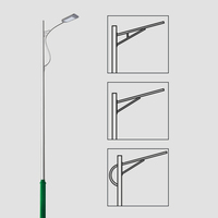 Luz de calle octogonal DAWN Q235 Q345, poste de lámpara de acero, poste de luz de calle galvanizado, precio de poste, 7m, 8m, 9m