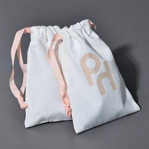 Sac à bijoux personnalisé, pochette en toile de coton biologique 100%, petit sac à cordon en coton avec logo pour l'emballage de bijoux en cadeau - Product Image 3