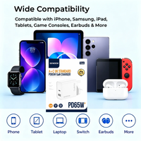 Pengisi Daya Cepat GaN 65W Colokan UK YG65 Layar Digital USB C Adaptor Daya PD 65W Port Ganda untuk Laptop Tablet Ponsel
