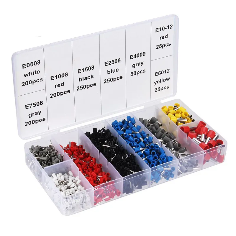 1200PCS/800PCS Rohr isolierung Isolierte Klemmen Kabel Draht verbinder Crimp klemmens atz Kit VE kalt gepresste europäische Klemme