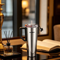 Vaso Térmico Moderno de Acero Inoxidable de Doble Pared con Aislamiento al Vacío, con Asa para Sostener con una Mano