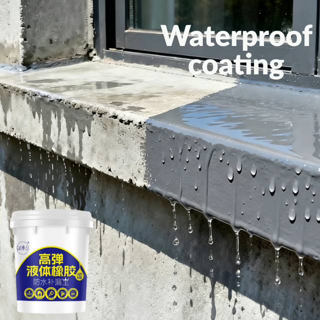 Liquid Rubber Waterproof Coating Easy Application for DIY Roof and Foundation Coating