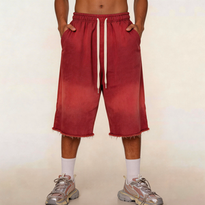 Pantalones <span class=keywords><strong>Cortos</strong></span> Deportivos de Verano para Hombre, Estilo Jogger, Holgados, de Felpa Francesa de Algodón con Dobladillo sin Rematar, Largos 3/4, Estilo Urbano - Product Image 1