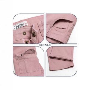All'ingrosso <span class=keywords><strong>pantaloni</strong></span> Cargo per bambini in cotone per ragazze Multi bottone elastico da 2 a 8 anni <span class=keywords><strong>pantaloni</strong></span> per bambini con disegno a gamba larga - Product Image 6