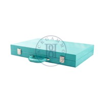 Ensemble de jeu de backgammon de luxe fait main en cuir gaufré crocodile multicolore de haute qualité, idéal comme cadeau