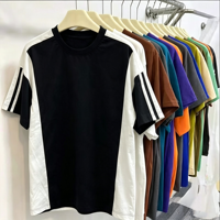 T-shirt en coton surdimensionné pour homme, 260 GSM, coton brossé de qualité supérieure, logo brodé personnalisé, coupe ajustée, style Y2K décontracté