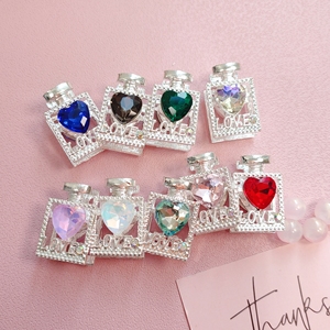 51074 뜨거운 판매 사랑 라인 석 다이아몬드 크리스탈 하트 금속 향수 모양 구슬 DIY 보석 전화 체인 액세서리 - Product Image 6