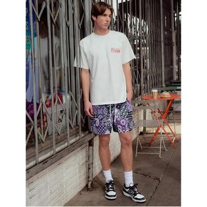 Pantalones Cortos Deportivos Personalizados para Hombre, Estampado Paisley Morado, Secado Rápido, Cintura con Cordón Ajustable - Product Image 4