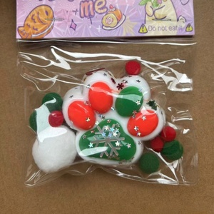 Taba <b>Squishy</b> Santa <b>Cat</b> Paw Toy New Trending Kawaii Mochi Toys Pinch Squeeze Ball for Kids Christmas Gifts for Boys and Girls - Product Image 2