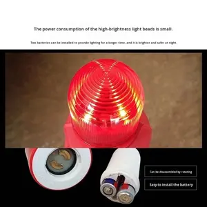 Kolu yuvarlak kafa flaş lambası trafik konik lamba beyaz emniyet uyarı lambası ile LED trafik ışığı - Product Image 3
