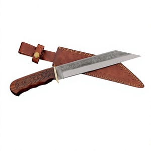 Couteau Viking Seax fait main, lame en acier carbone, runes nordiques gravées, couteau de chasse et de survie pour la brousse, manche en bois de rose - Product Image 1