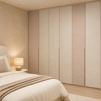 Armoire coulissante en bois massif minimaliste de la série Qi, meuble de rangement pour chambre à coucher, pour la maison
