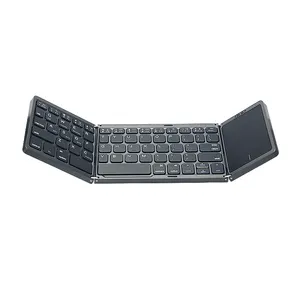 Wireless Tri-Folding Wireless faltbare Tastatur für Smartphone-Tablet-Tastatur in voller Größe Russisches Layout B089T