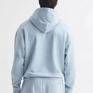 Sudadera con capucha para hombre con hombros caídos y algodón en blanco de fabricante - Product Image 5