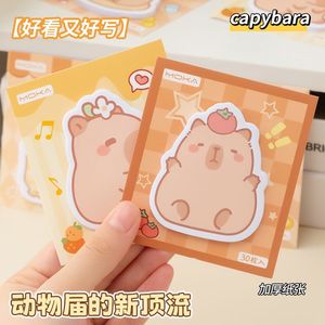 Blocs-notes autocollants Moka Capybara, 30 feuilles, mignons, pour étudiants et fournitures scolaires - Product Image 1