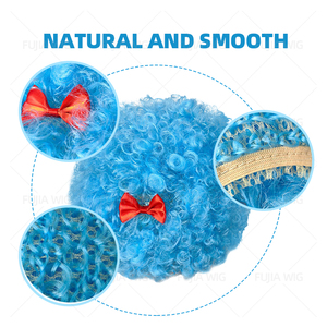 Couleurs Perruque de Costume Synthétique Nouveau Style Perruque Afro avec Cheveux Bouclés Crépus pour les Fans de Football - Product Image 3