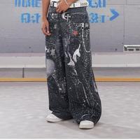 Pantalon en jean 100% Coton, Design Original, Imprimé Hip Hop Armor, avec Strass et motif couteau courbé, Taille mi-haute, Taille XL, Style brodé sur le devant