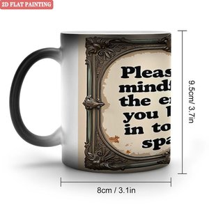 <b>Ceramic</b> <b>Mug</b> Frosted Black 11oz Heat Activated Color Changing Drinking Cup Party Favor Gift - Product Image 1