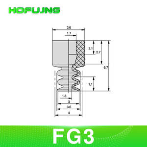 หัวดูดสุญญากาศแบบลูกฟูกสำหรับแขนหุ่นยนต์  แบบนิวเมติก FG-3/7/9/12/14/18/20/25/32/42/52 อะไหล่ - Product Image 2