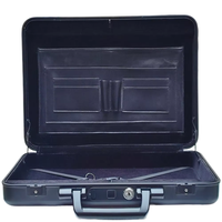 420 # Noir De Luxe En Aluminium Dur Shell Porte-Documents Respirant Ordinateur Portable Cas D'empreintes Digitales Mot De Passe Serrure Doublure En Coton pour Vibration