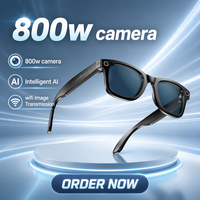 Lunettes Intelligentes W610 avec Caméra 800W Pixels, Verres Anti-Lumière Bleue 270mAh, Musique & Réduction du Bruit, Traduction, Lunettes de Soleil Anti-Tremblement