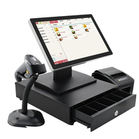 1366*768 résolution 15.6 pouces écran tactile bureau Pos Terminal caisse enregistreuse Pos système tout en un