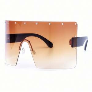 Gafas de Sol de Moda 2021, Lentes de Una Pieza con Protección UV400, Gafas de Sol Extra Grandes sin Montura para Mujer - Product Image 4