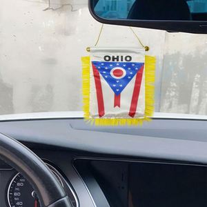 Custom Logo Hanging Ohio Pennant <b>Flag</b> for Car Rearview Mirror and Home Decoration - Product Image 4