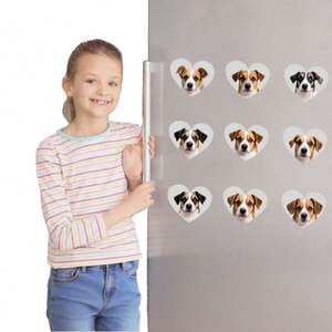 Aimant de réfrigérateur en aluminium personnalisé DZ en forme de cœur 5,3*6,1 cm, métal à sublimation avec autocollant magnétique, cadeau significatif - Product Image 6