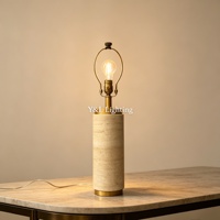 Lampe de table LED cylindrique moderne en marbre blanc et gris, finition laiton brossé, abat-jour en lin beige, lampe de chevet/bureau flexible E26
