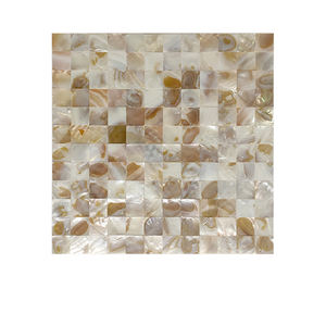 Mosaïque de coquillages nacrés blancs naturels modernes 10 mm pour salle de bain, cuisine, crédence, hall – Solution de design graphique - Product Image 1