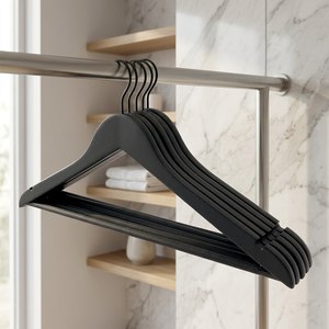 Perchas de Madera de Lujo a Precio Competitivo, Logotipo Personalizado, Diseño Moderno y Duradero, Gancho de Metal, 44x1.2cm, Uso en Oficina y Tienda - Venta al Por Mayor - Product Image 5
