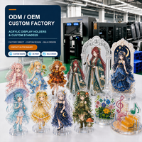 Standee Figur Akrilik Cetak Offset Warna-warni dengan Relief Embos MOQ Rendah Harga Grosir Kubah Epoxy 3D Foil Perak