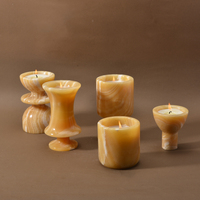 Ramadan Home dekorative Onyx Stein Kerzen gefäße Luxus Marmor Aroma therapie duftenden runden Onyx Kerzen glas